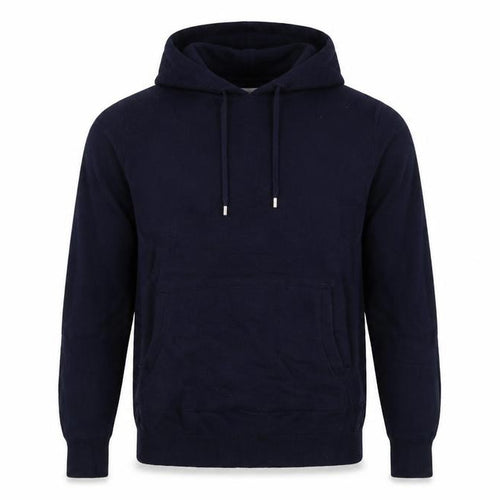 Reiss Men’s Navy Blue XS Hooded Wool Blend Knit Pullover Jumper
