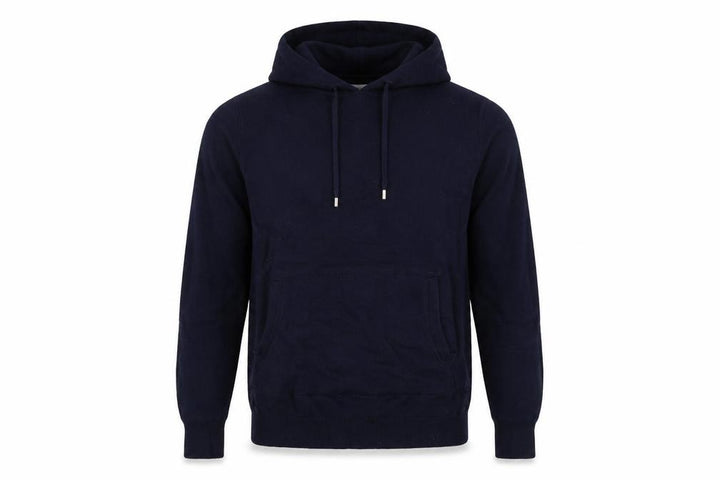 Reiss Men’s Navy Blue XS Hooded Wool Blend Knit Pullover Jumper