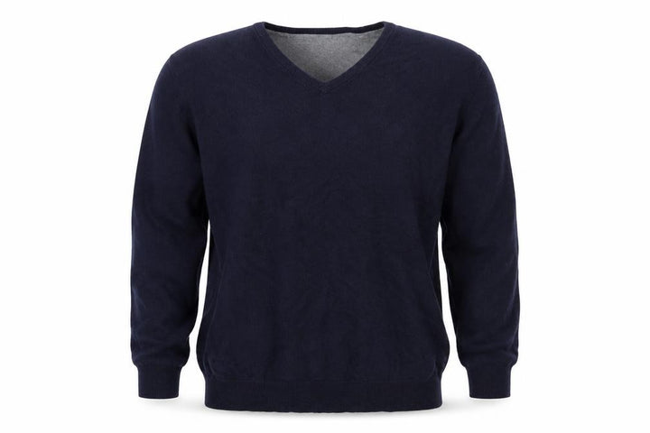 Marks and Spencer Men’s Blue XL V-Neck Cotton Cashmere Pullover Jumper