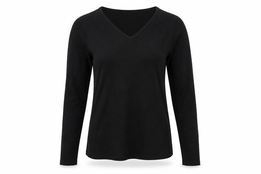 Karen Scott Women’s Black Size 2 V-Neck Long Sleeve Knit Jumper