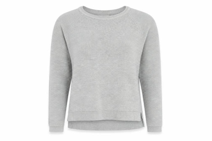 French Connection Women’s Grey XS Cotton Rib Knit Raglan Pullover Jumper