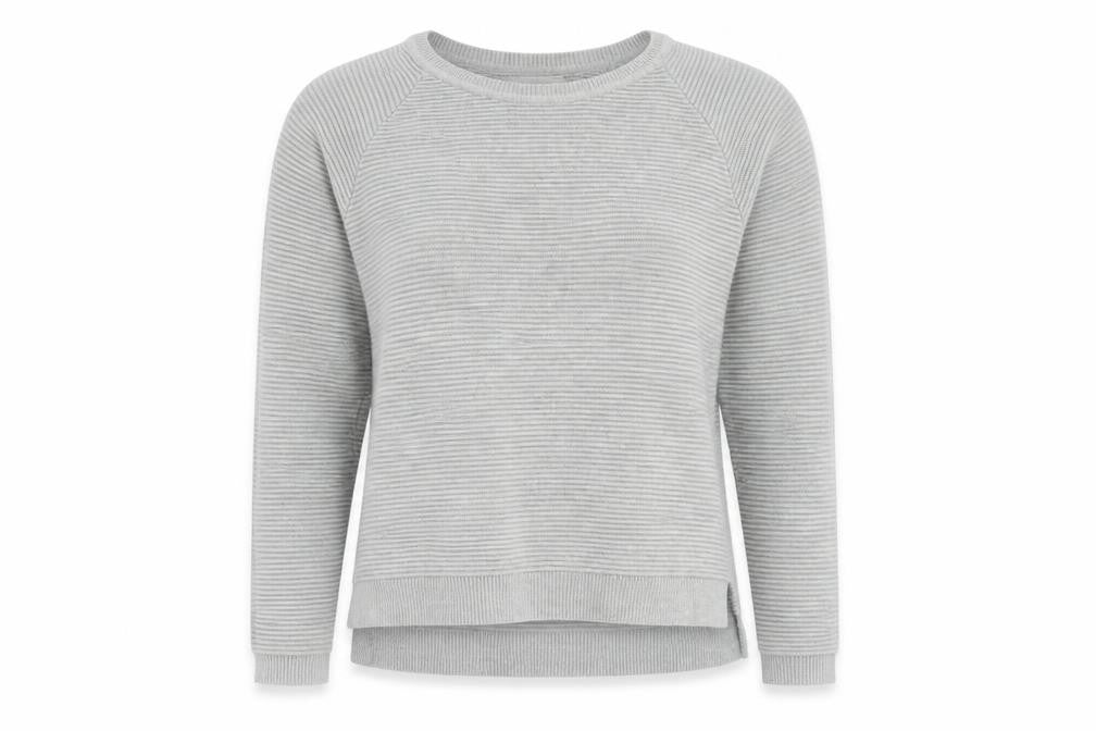 French Connection Women’s Grey XS Cotton Rib Knit Raglan Pullover Jumper