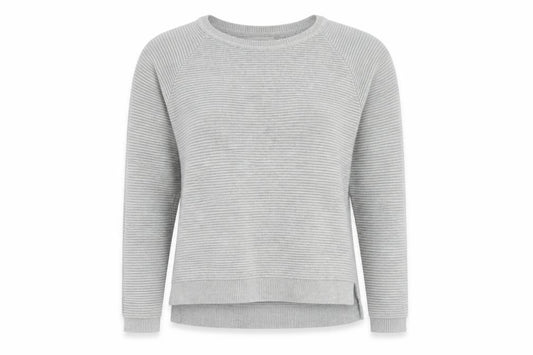 French Connection Women’s Grey XS Cotton Rib Knit Raglan Pullover Jumper