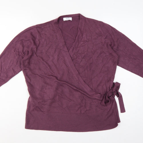 Debenhams Women’s Purple Petite UK 18 Wrap Knit Jumper Belted