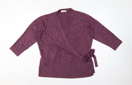 Debenhams Women’s Purple Petite UK 18 Wrap Knit Jumper Belted