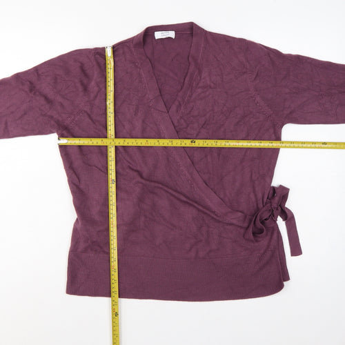 Debenhams Women’s Purple Petite UK 18 Wrap Knit Jumper Belted