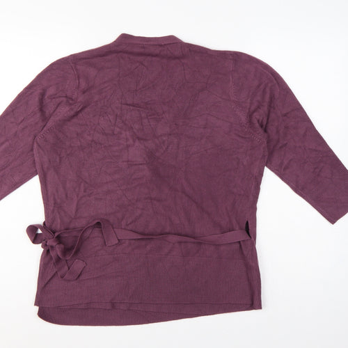Debenhams Women’s Purple Petite UK 18 Wrap Knit Jumper Belted