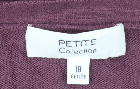 Debenhams Women’s Purple Petite UK 18 Wrap Knit Jumper Belted