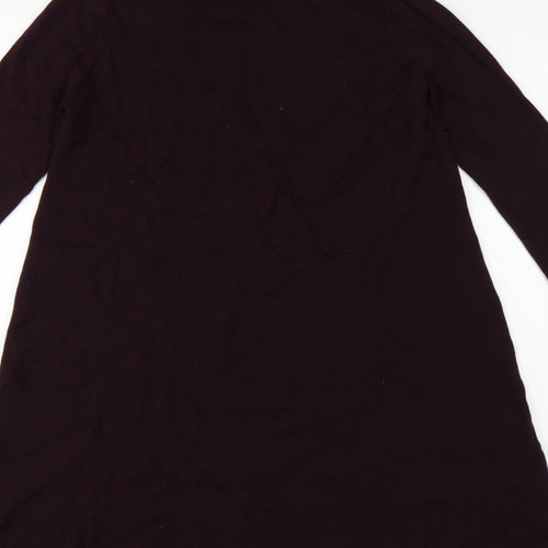 Hobbs Women Black UK 12 A-Line Knit Ruffle High Neck Bell Sleeve Dress