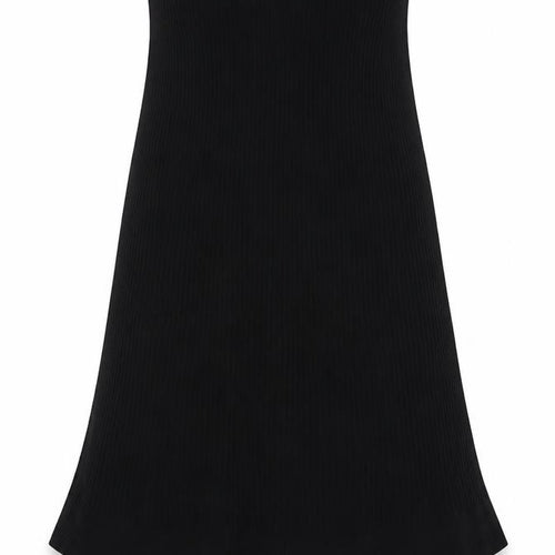 Soyaconcept Women's Black S Ribbed Knit Flare Long Maxi Skirt