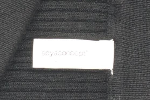 Soyaconcept Women's Black S Ribbed Knit Flare Long Maxi Skirt