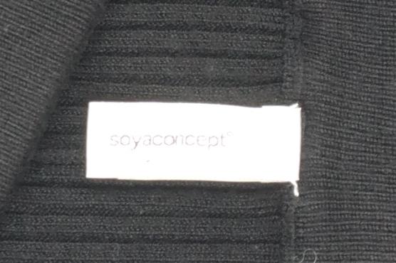 Soyaconcept Women's Black S Ribbed Knit Flare Long Maxi Skirt