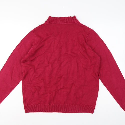 Isle Essentials Women's Red Size 20 Cable Knit Roll Neck Jumper