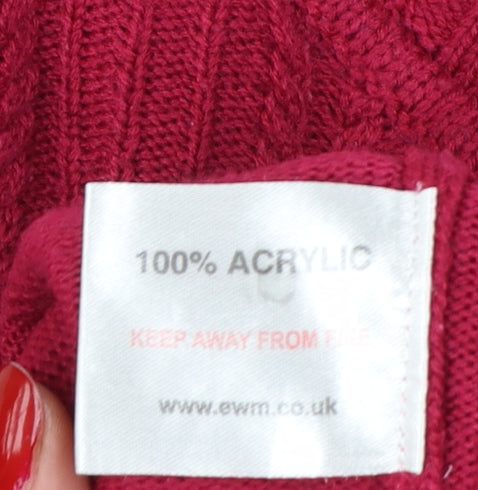 Isle Essentials Women's Red Size 20 Cable Knit Roll Neck Jumper