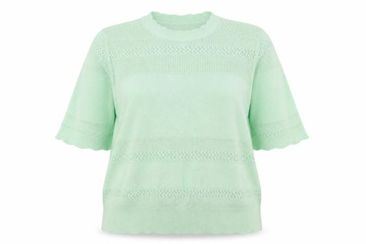 Marks and Spencer Women Green UK 18 Short Sleeve Knit Pullover Jumper