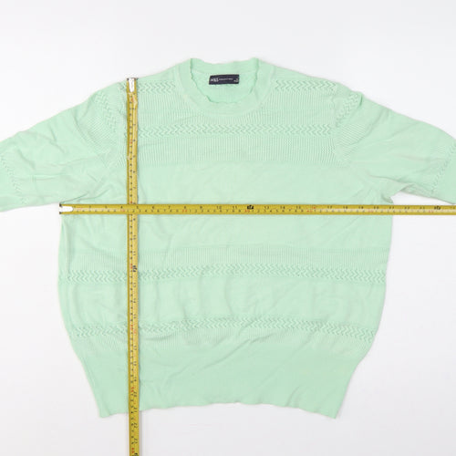 Marks and Spencer Women Green UK 18 Short Sleeve Knit Pullover Jumper