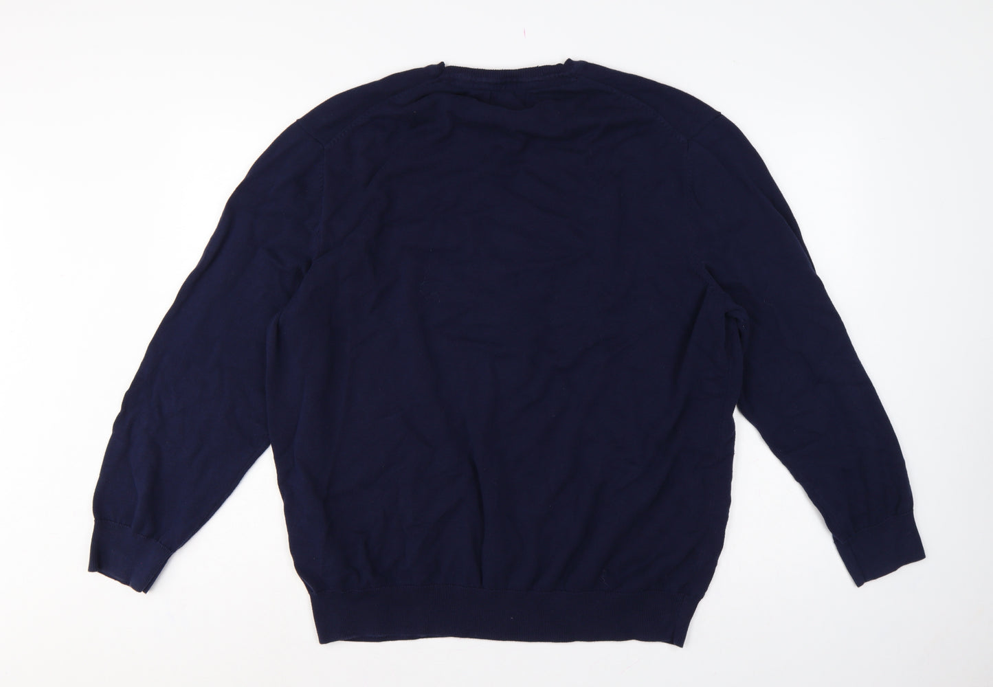 Club Room Men’s Blue 3XL Robot Graphic Pima Cotton Crew Neck Jumper