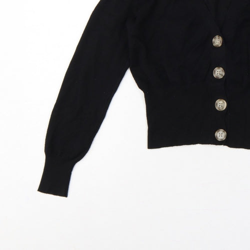 Philosophy Women’s Black Size S Button Front V-Neck Knit Cardigan