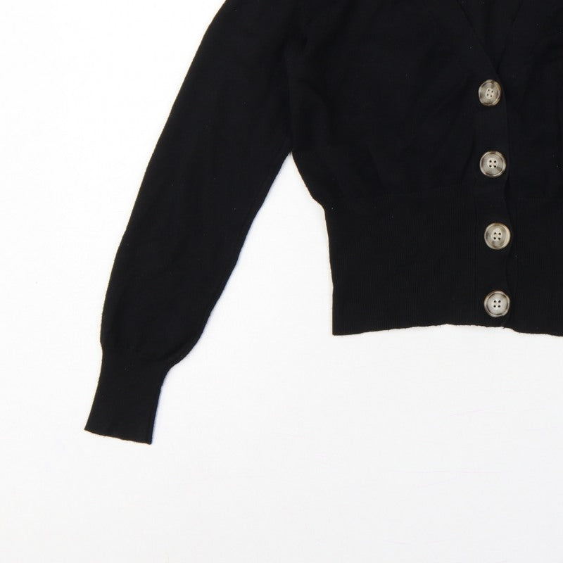 Philosophy Women’s Black Size S Button Front V-Neck Knit Cardigan