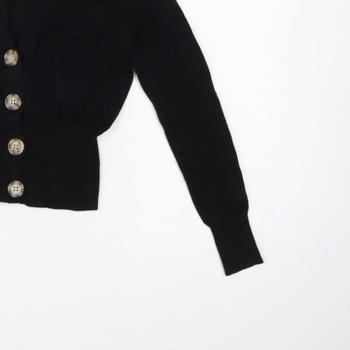 Philosophy Women’s Black Size S Button Front V-Neck Knit Cardigan