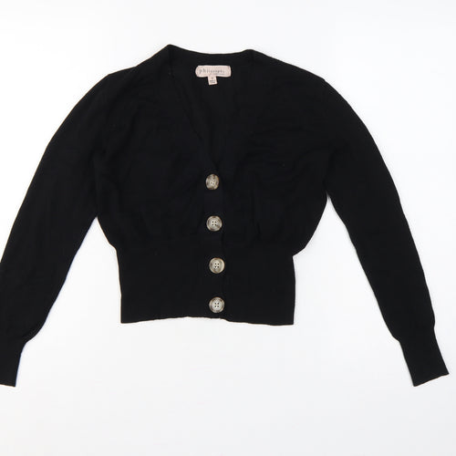 Philosophy Women’s Black Size S Button Front V-Neck Knit Cardigan