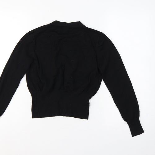 Philosophy Women’s Black Size S Button Front V-Neck Knit Cardigan