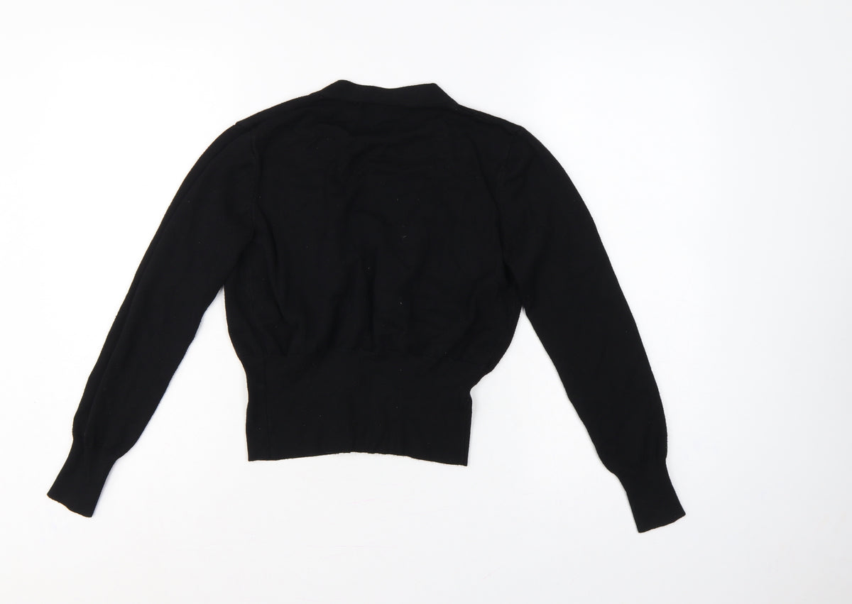 Philosophy Women’s Black Size S Button Front V-Neck Knit Cardigan