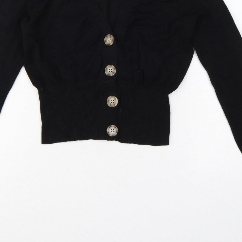 Philosophy Women’s Black Size S Button Front V-Neck Knit Cardigan