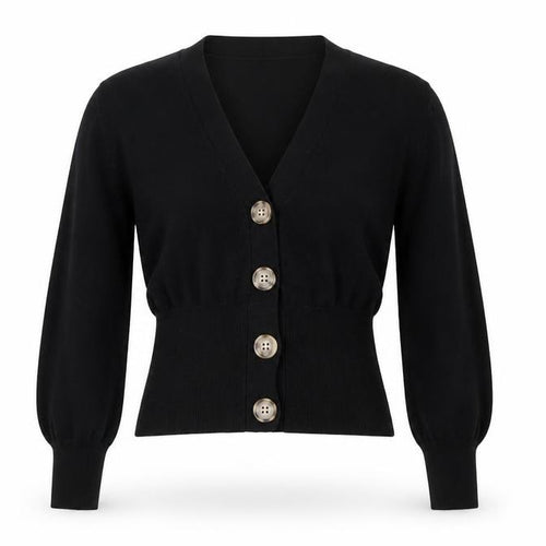 Philosophy Women’s Black Size S Button Front V-Neck Knit Cardigan