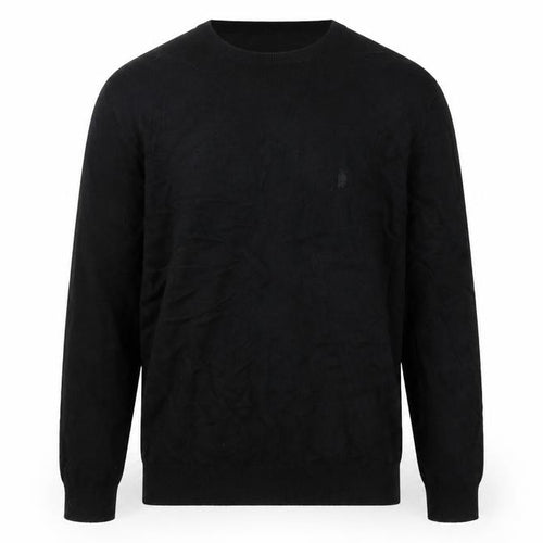 French Connection Men's Black XL Crew Neck Logo Knit Pullover Jumper