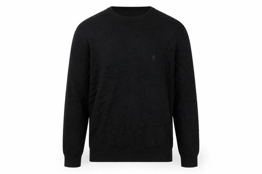 French Connection Men's Black XL Crew Neck Logo Knit Pullover Jumper