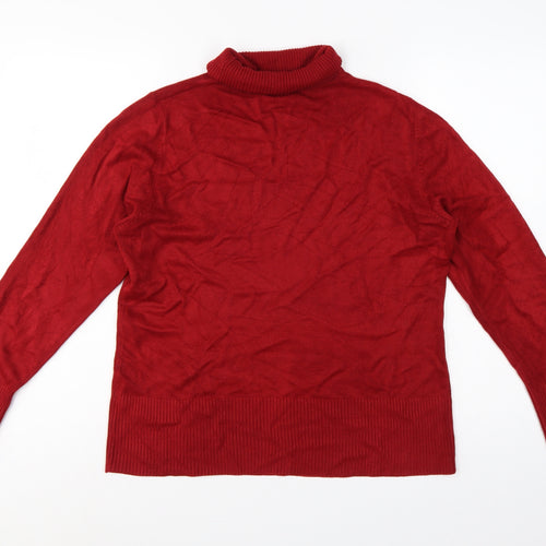 Debenhams Women’s Red Roll Neck Knit Pullover Jumper Size 16