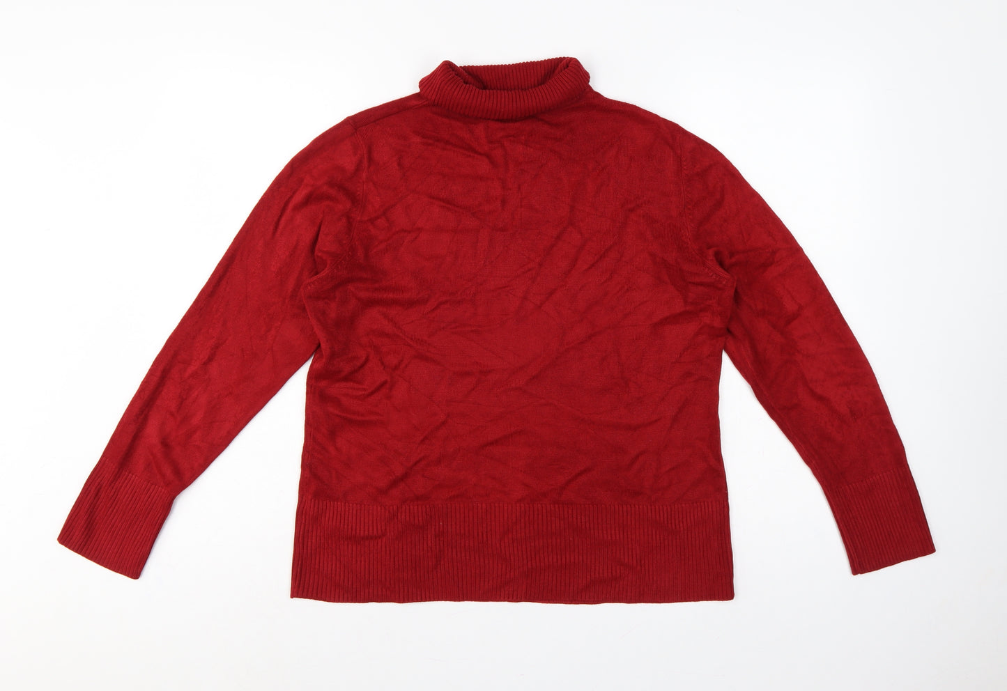 Debenhams Women’s Red Roll Neck Knit Pullover Jumper Size 16