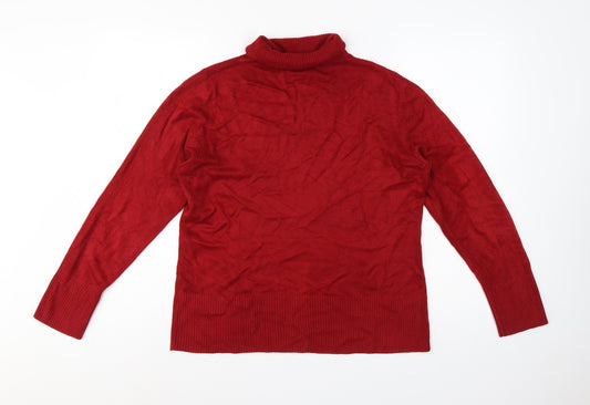 Debenhams Women’s Red Roll Neck Knit Pullover Jumper Size 16