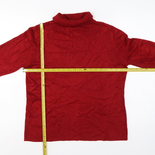 Debenhams Women’s Red Roll Neck Knit Pullover Jumper Size 16