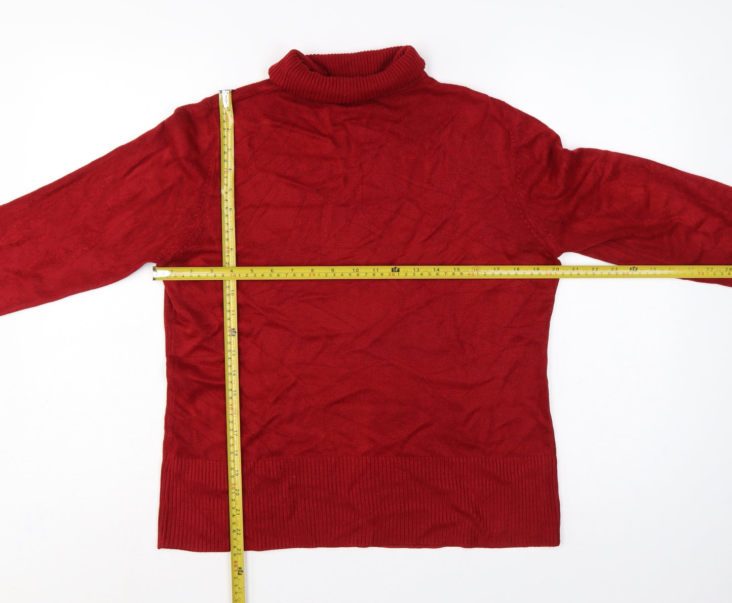 Debenhams Women’s Red Roll Neck Knit Pullover Jumper Size 16