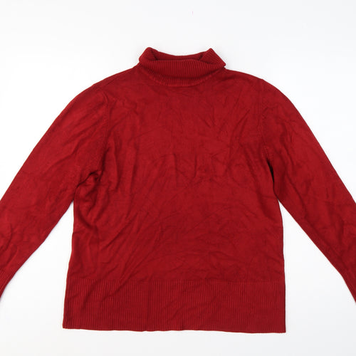 Debenhams Women’s Red Roll Neck Knit Pullover Jumper Size 16