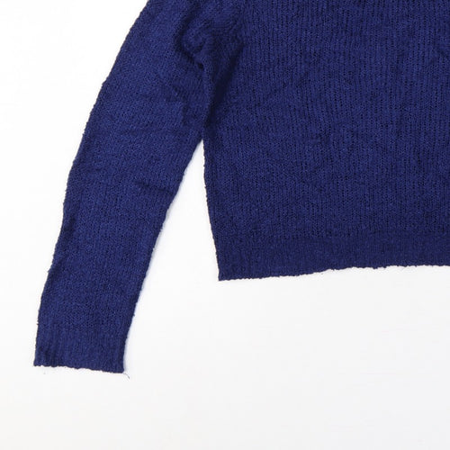 H&M Divided Women’s Blue M Chunky Knit Crew Neck Pullover Jumper