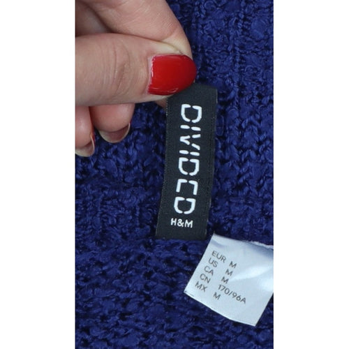 H&M Divided Women’s Blue M Chunky Knit Crew Neck Pullover Jumper