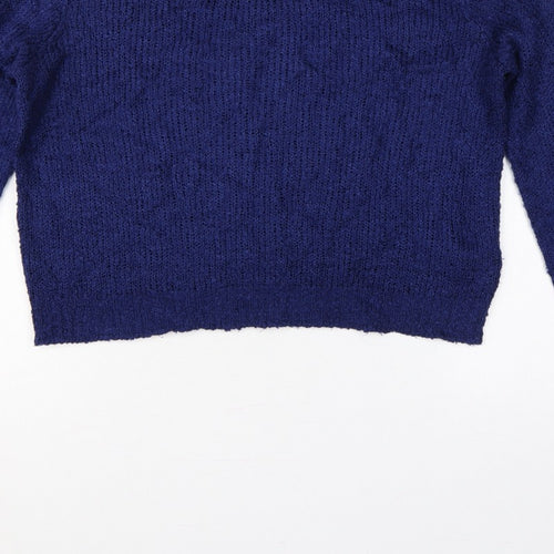 H&M Divided Women’s Blue M Chunky Knit Crew Neck Pullover Jumper
