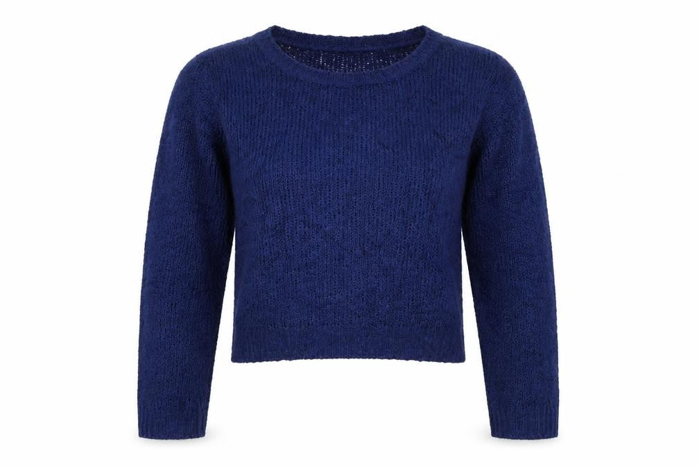 H&M Divided Women’s Blue M Chunky Knit Crew Neck Pullover Jumper