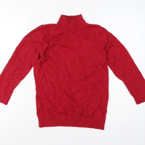 Wallis Women Red Angora Blend Roll Neck Knit Jumper UK 10 Long Sleeve