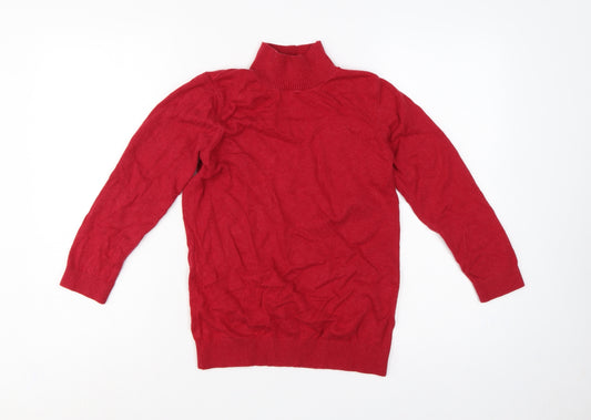 Wallis Women Red Angora Blend Roll Neck Knit Jumper UK 10 Long Sleeve