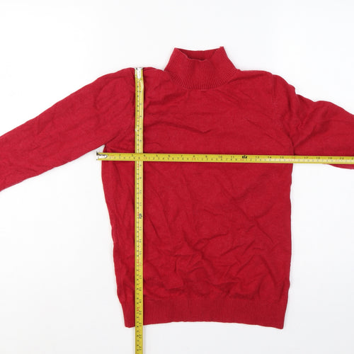 Wallis Women Red Angora Blend Roll Neck Knit Jumper UK 10 Long Sleeve