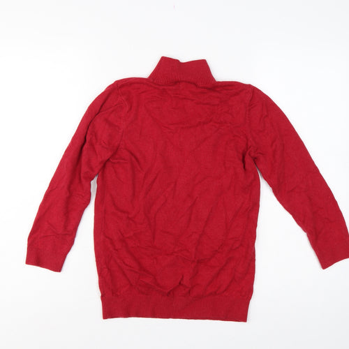 Wallis Women Red Angora Blend Roll Neck Knit Jumper UK 10 Long Sleeve