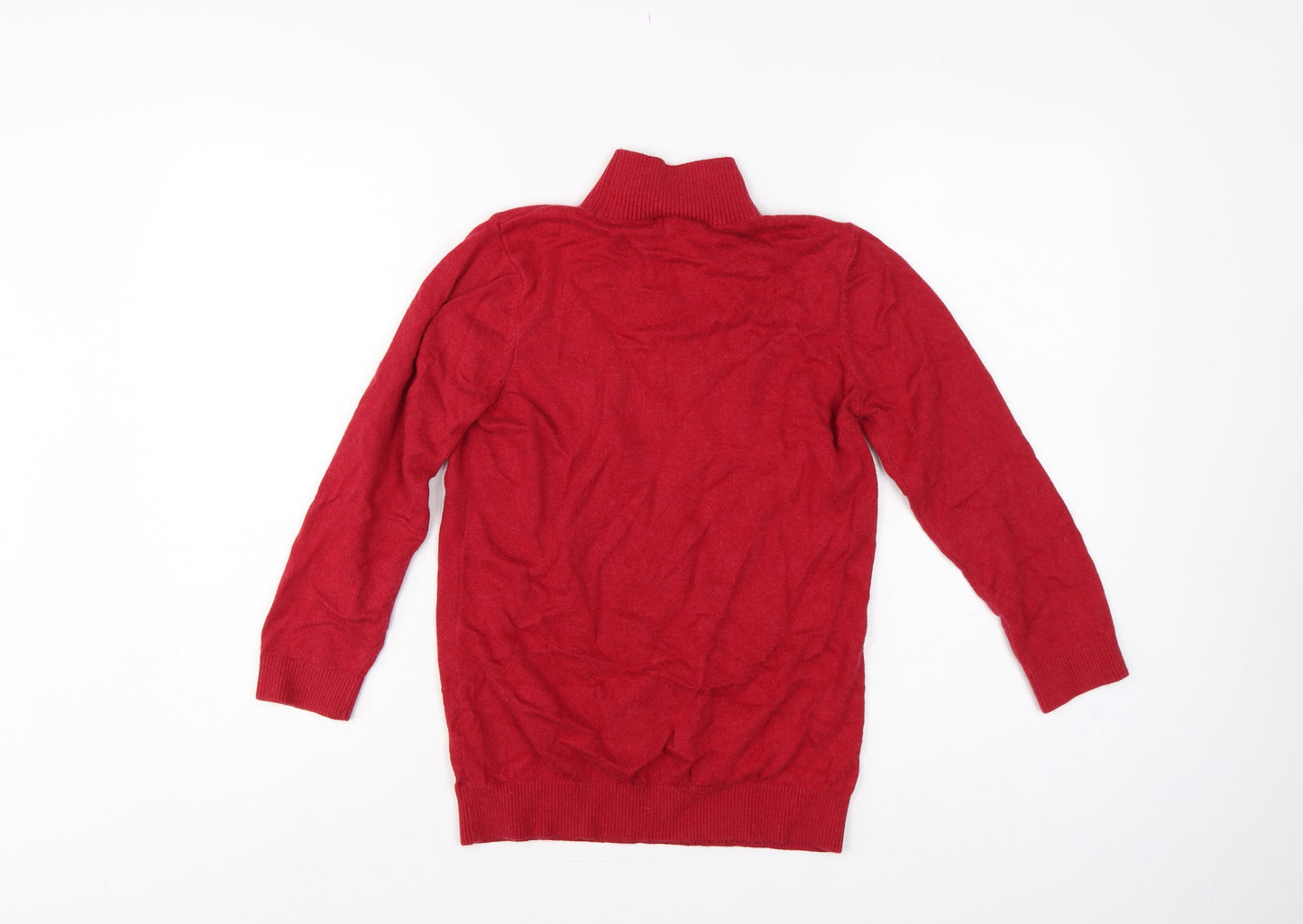 Wallis Women Red Angora Blend Roll Neck Knit Jumper UK 10 Long Sleeve