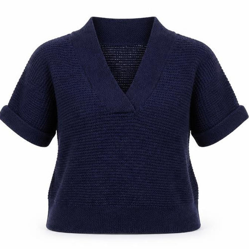 Monsoon Women’s Blue L Chunky Knit Collared Kimono Sleeve Jumper