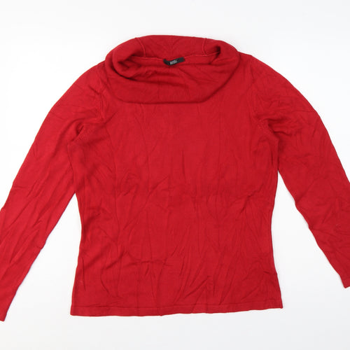 Marks and Spencer Women's Red UK 16 Roll Neck Knit Jumper