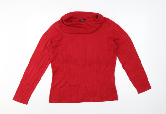 Marks and Spencer Women's Red UK 16 Roll Neck Knit Jumper