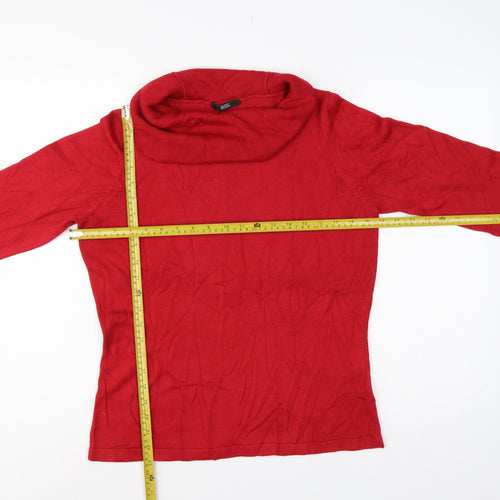 Marks and Spencer Women's Red UK 16 Roll Neck Knit Jumper
